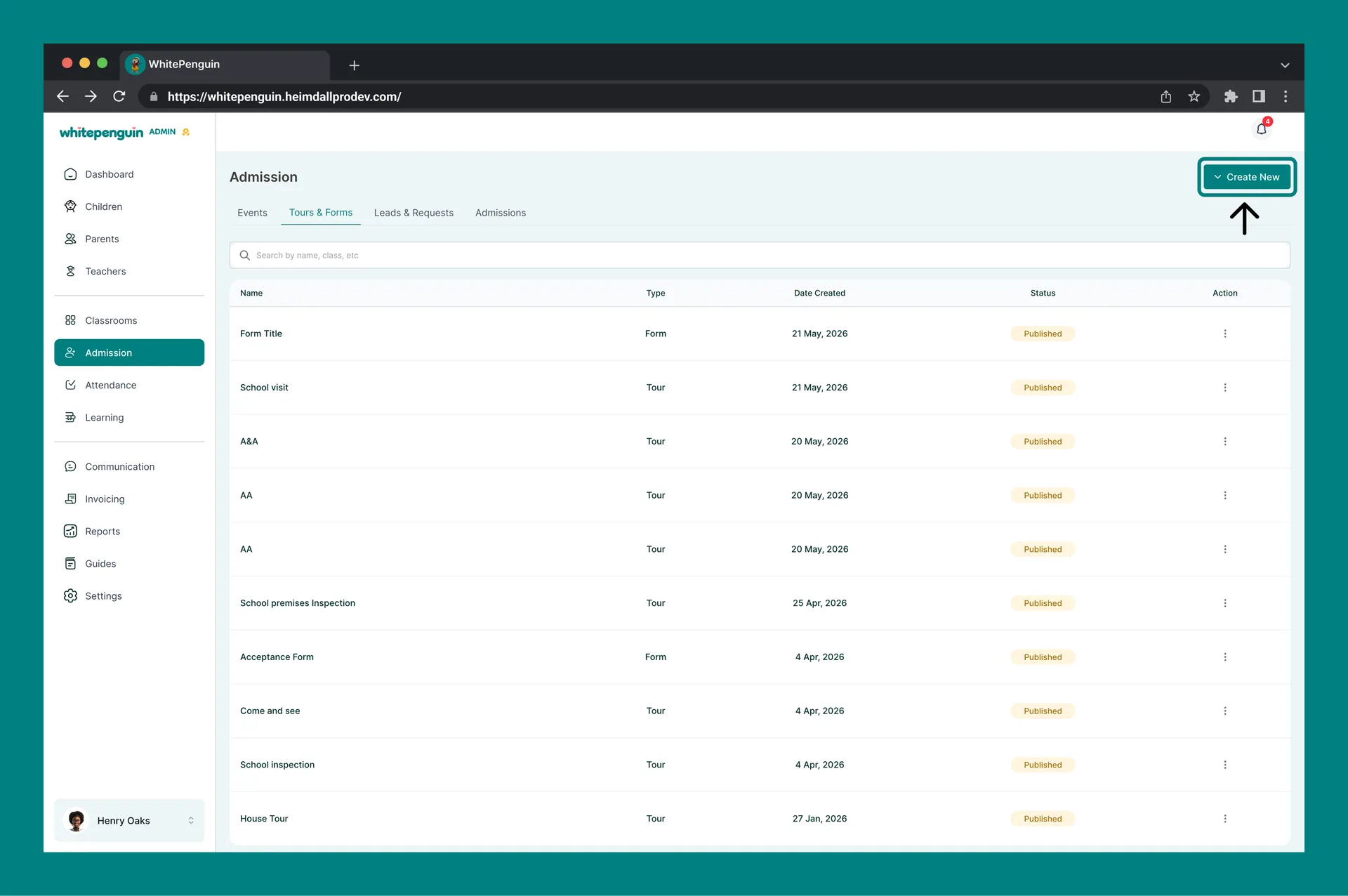 Manage Tours & Forms — How to Create a Form