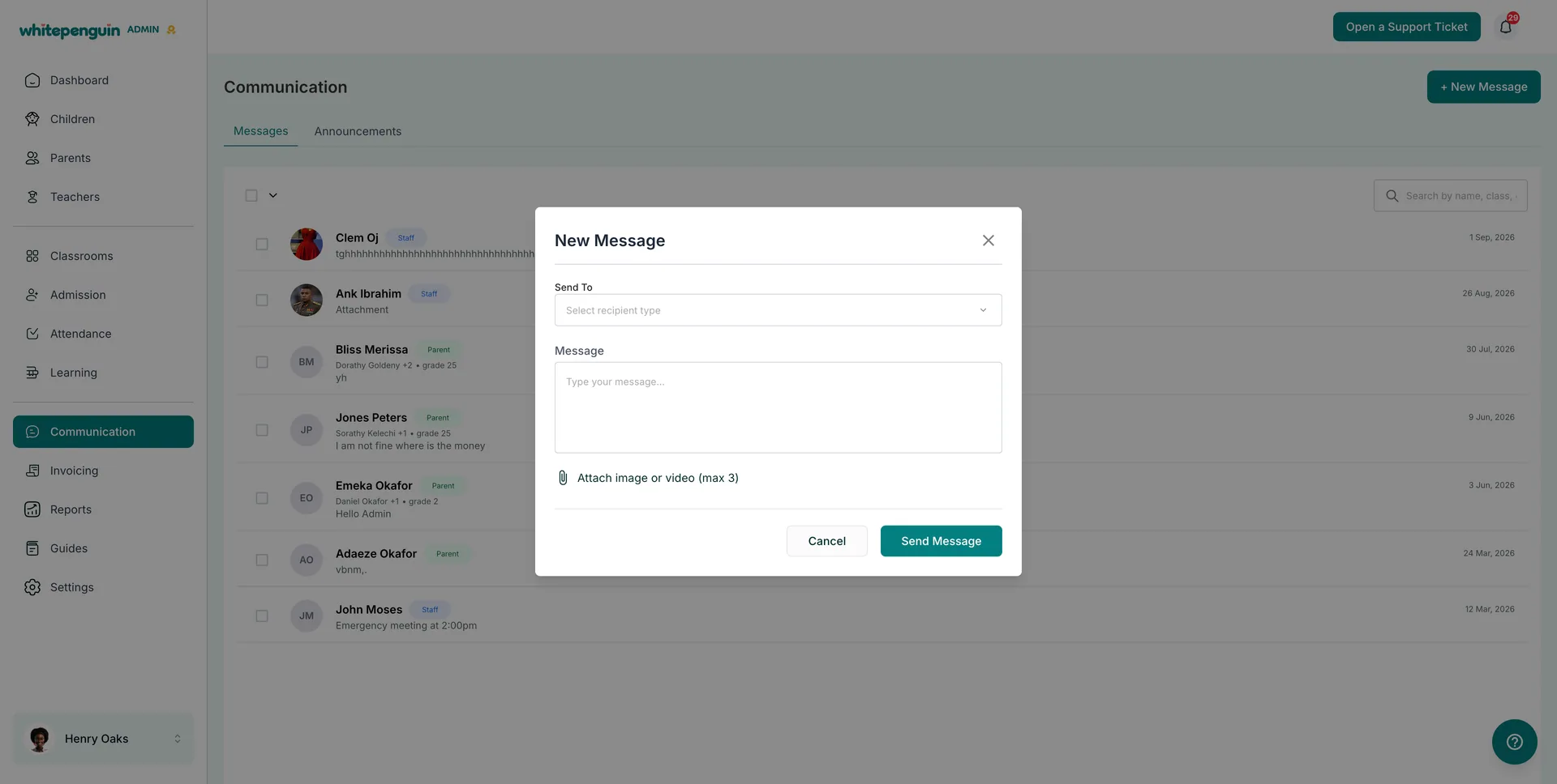 Parent Messaging — Overview