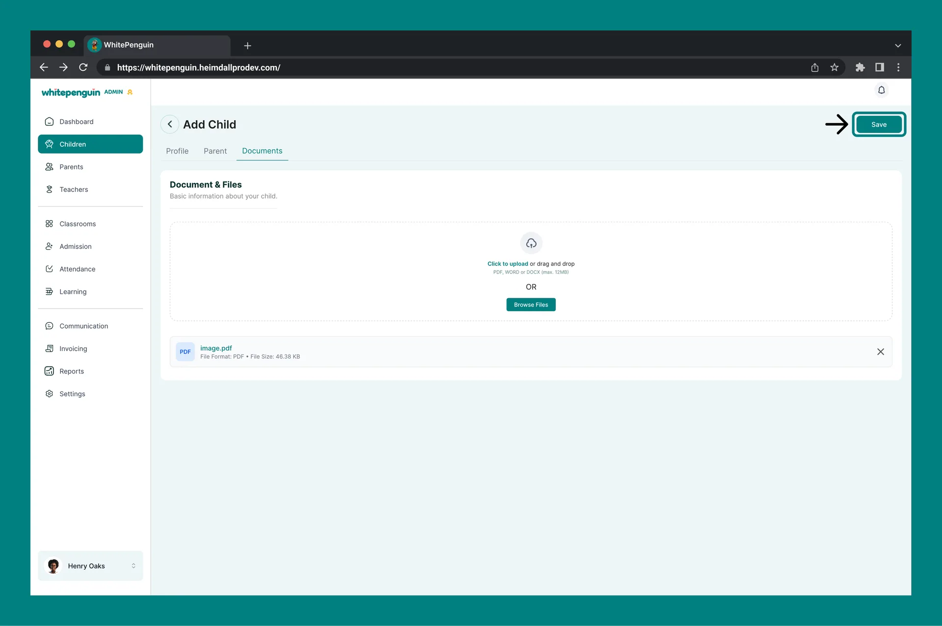 How to Add a Children Profile — How to Access the Add Child Form