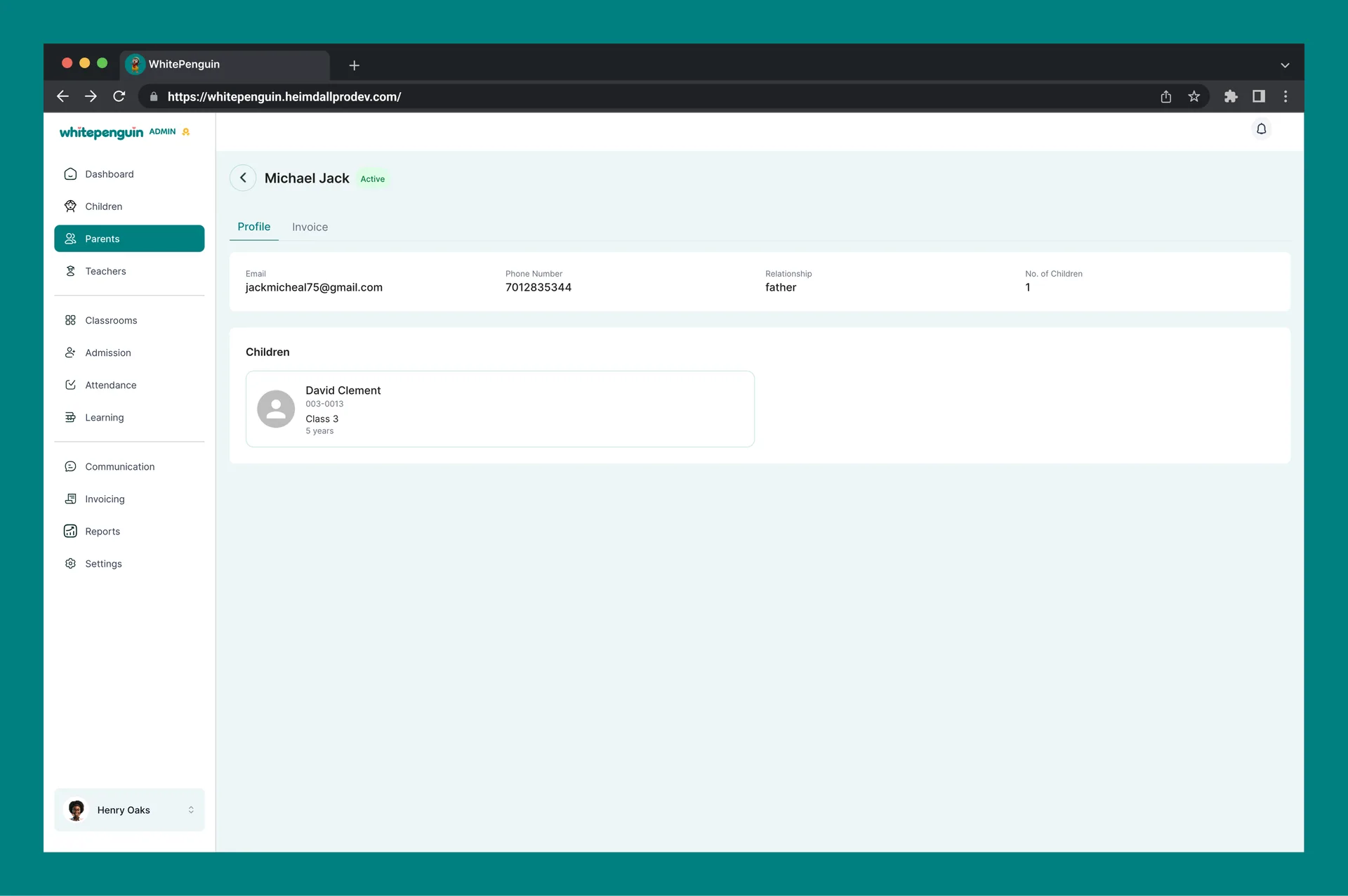 How to Add or Link Parents — Viewing a Parent Profile